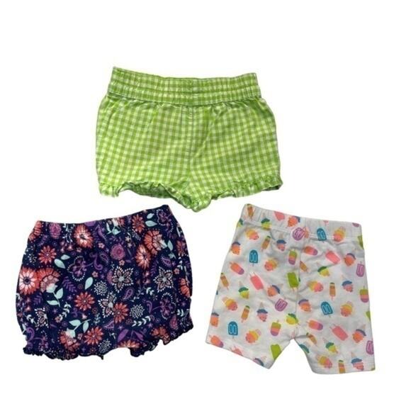 Spring shorts bloomers bundle gingham floral colorful baby girls size 12 months - Picture 5 of 5